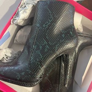 Snakeskin booties from ShoeDazzle